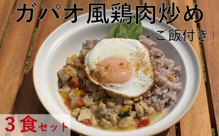 グルテンフリー★ガパオ風鶏肉炒めとご飯セット（３食分）
