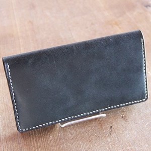 手作りレザーの長財布(ブラック)　YS01【1088777】