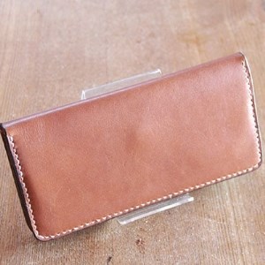 手作りレザーの長財布(ブラウン)　YS02【1088778】