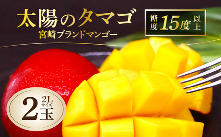 【期間限定】太陽のタマゴ 宮崎ブランドマンゴー 約700g 2Lサイズ（2玉）くだもの 完熟 フルーツ 
