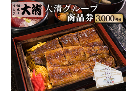 大清グループ食事券(3,000円分) B82-191