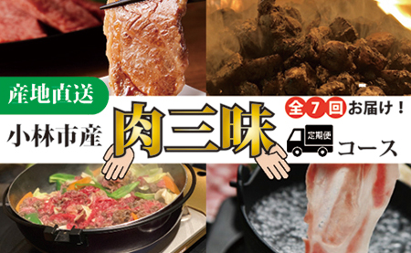 【定期便・全7回】小林市産肉三昧コース