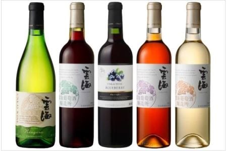 雲海ワインセット5種 国産100％ 赤 白 飲み比べ （02-107）