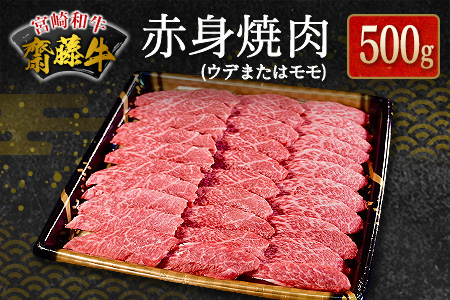 宮崎和牛『齋藤牛』赤身焼肉 500g 【C361】