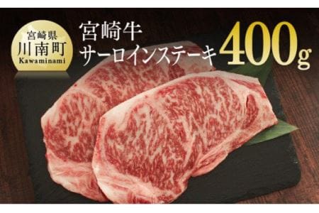 宮崎牛 サーロインステーキ 400g (200g×2)【肉 牛肉 国産 黒毛和牛 肉質等級4等級以上 4等級 5等級 鉄板焼き】