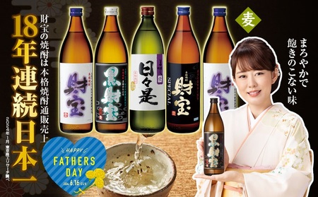 A1-22511／【父の日企画】麦焼酎 飲み比べセット 5合瓶 4種5本セット