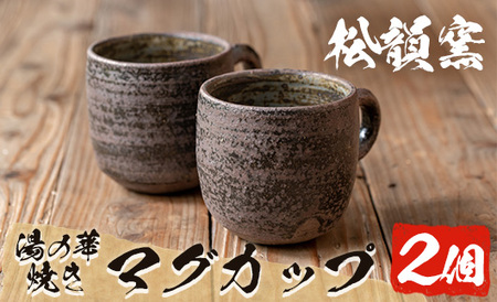 No.255 薩摩焼 伊作湯の華焼き マグカップ(2個組)【松韻窯】