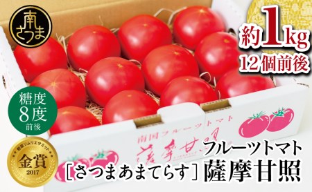 【TVで話題】 数量限定！ LEDで育てた フルーツトマト 薩摩甘照 約1kg （白箱）さつまあまてらす トマト 野菜