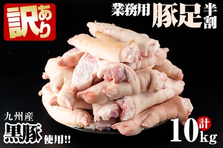 a0-238 【訳あり・業務用】九州産黒豚豚足 半割 計10kg