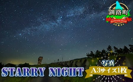 星空のある風景写真（星景写真） STARRY NIGHT＜写真・A3サイズ1枚＞【1090662】