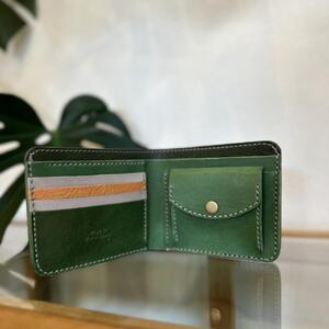 苔の森・屋久鹿レザーの二つ折り財布