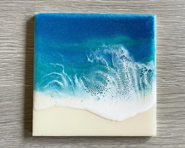 与論島の海ミニアート1枚 正方形（10cm×10cm）カラー：ビビッドブルー
