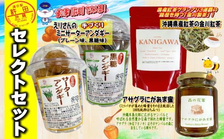 やんばる物産　サーターアンダギー＆紅茶＆蜂蜜セレクトセット