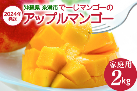 【2024年発送】沖縄糸満市産　でーじマンゴーのアップルマンゴー2kg(家庭用)