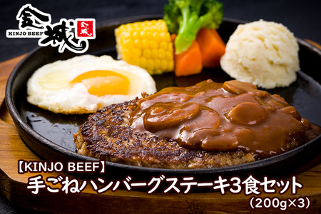 沖縄県産和牛【KINJO BEEF】手ごねハンバーグステーキ（200g×3P）