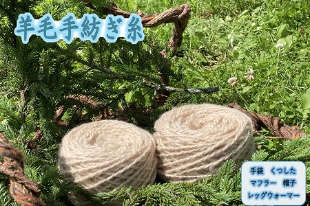 1558.羊毛の手紡ぎ毛糸(アカエゾマツ温泉染)