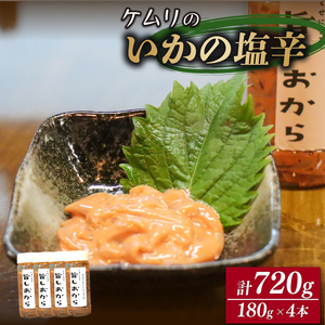 ケムリの人気珍味「旨塩辛」180g × 4個 塩辛 しおから 冷凍 イカの塩辛 いか