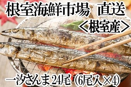 【北海道根室産】根室海鮮市場[直送]一汐さんま6尾入×4P(計24尾) A-28196