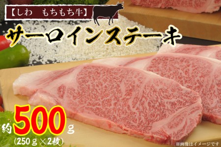 AM002-1【しわ　もちもち牛】サーロインステーキ約500ｇ（250ｇ×2枚）