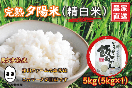 CP020  完熟夕陽米（精白米）5kg ひとめぼれ 特別栽培米 生産農家直送