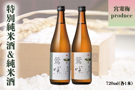 (00307)宮寒梅produce「鶯咲」特別純米酒＆純米酒720mlセット