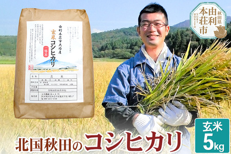 米 5kg 【玄米】 コシヒカリ 令和4年産 秋田県産 北国秋田のコシヒカリ 5kg