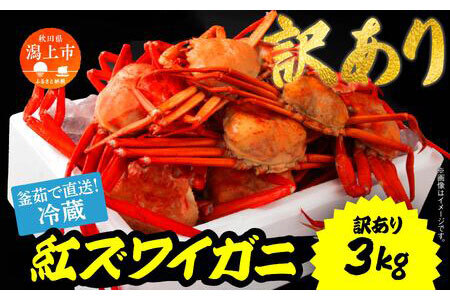 【訳あり】日本海沖産　紅ズワイガニ3kg   冷蔵【安田水産】