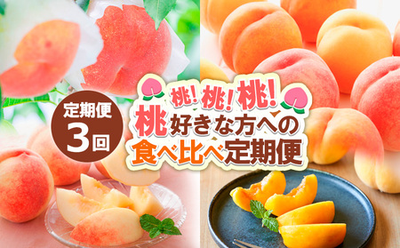 【定期便3回】桃！桃！桃！桃好きな方への食べ比べ定期便 FY24-017