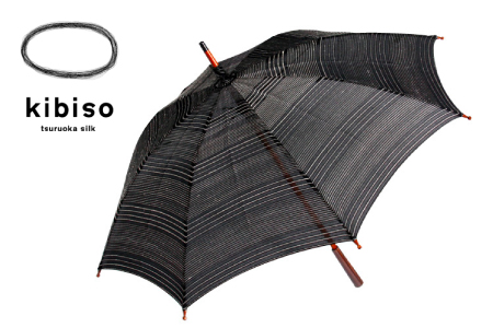 J53-801　kibiso日傘（きびそ生絹縞）黒