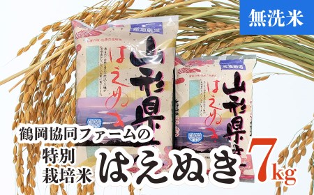 【令和4年産米】特別栽培米はえぬき無洗米7㎏（5kg＋2㎏）