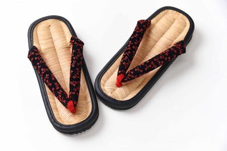 【Mサイズ】山形伝統 手編み 竹皮草履（女性用・外履き）「竹粋-CHIKUSUI-赤とんぼ」　024-H-KZ012-M