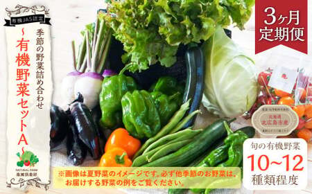 【3ヶ月定期便】有機JAS認定 季節の野菜 詰め合わせ ～有機野菜セットA～ 北海道北広島市