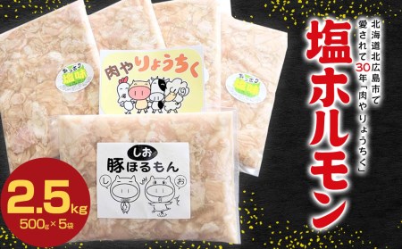 塩ホルモン 2.5kg（500g×5袋）ホルモン焼 焼肉 バーベキュー 北海道北広島市