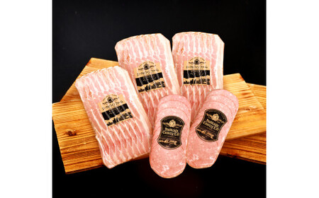 【簡易包装】薪・炭火仕上げベーコン・ソーセージセット B-4-k 〈420g〉ベーコン ソーセージ 豚肉 肉