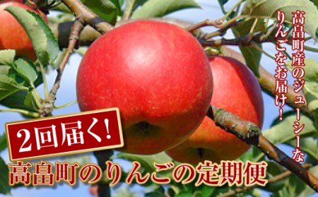 《先行予約》2回届く！山形県高畠町のりんごの定期便（中生種・晩生種） F20B-142