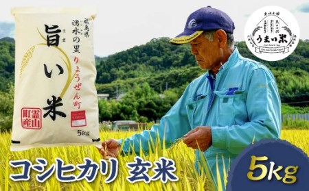 JGAP認証 新米 令和5年産米 霊山小国うまい米 コシヒカリ 5kg 玄米 F20C-260