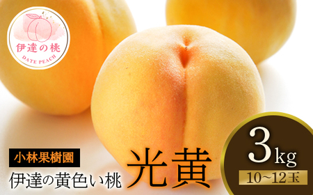 福島の桃 黄色い桃 光黄 3kg（10～12玉） 【小林果樹園】先行予約 フルーツ 果物 もも モモ momo F20C-589