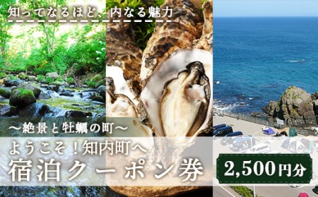 ～絶景と牡蠣の町～ ようこそ！知内町へ☆宿泊クーポン2,500円分