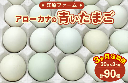 AG16_【定期便3か月】江原ファーム　アローカナの青い卵（30個） ※着日指定不可