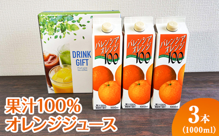 EG06_果汁100％オレンジジュース　1000mlパック×3本入 ※着日指定不可