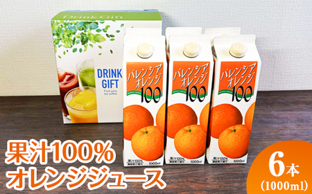 EG07_ 果汁100％オレンジジュース　1000mlパック×6本入 ※着日指定不可