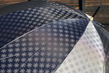 雪華模様のオリジナル傘（サイズ60cm）カラー：ブラック