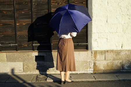 雪華模様の折り畳み傘（サイズ60cm）カラー：ネイビー