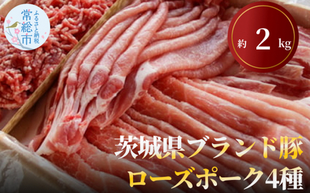 茨城県ブランド豚ローズポーク4種セット（約2kg） お肉 豚肉