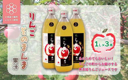 無添加 りんご果汁100% 1L×3本セット りんごジュース ストレート果汁