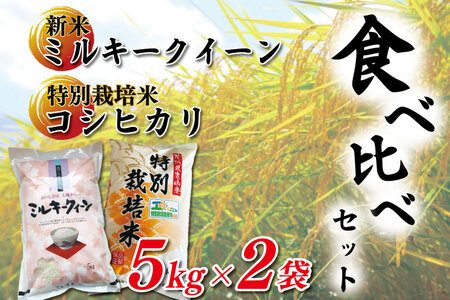 KBS-5　新米ミルキークイーンと特別栽培米コシヒカリ食べ比べセット 鹿嶋市 おいしい おこめ ごはん コメ 白ご飯