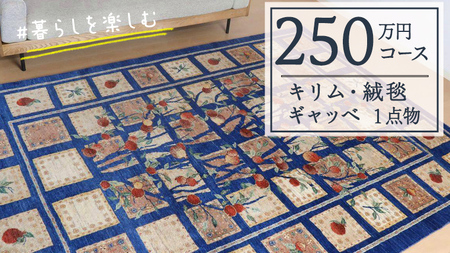 【250万円コース】キリム・絨毯・ギャッベ　豊富なカタログから自由に選べる！ 【各 限定1点 】 キリム 絨毯 ギャッベ ラグ 手織り 最高級 天然 玄関 じゅうたん