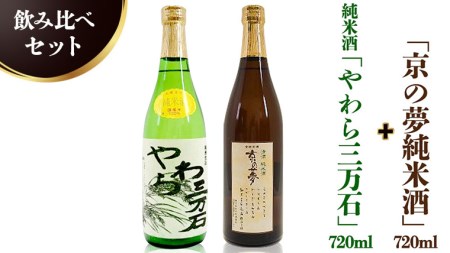 純米酒「やわら三万石」720ml＆「京の夢純米酒」720ｍl　飲み比べセット