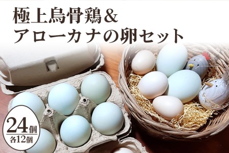 平飼い極上のうこっけいの卵と幸せの青い卵（アローカナの卵）のセット24個（20＋補償4個） 食べ比べ 食べくらべ 卵かけご飯 卵かけごはん TKG 卵 たまご タマゴ 玉子 安全 テレビ TV 健康 美容 すき焼き TBS系列『熱狂！1/365のマニアさん』やBSテレビ東京『都会を出て暮らそうよ』で紹介のうこっけいおみたまごファーム 37-G