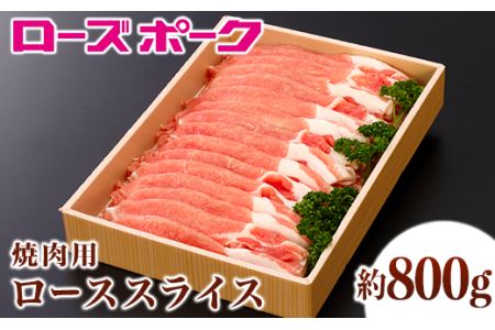 068茨城県産豚肉「ローズポーク」ローススライス焼肉用約800g